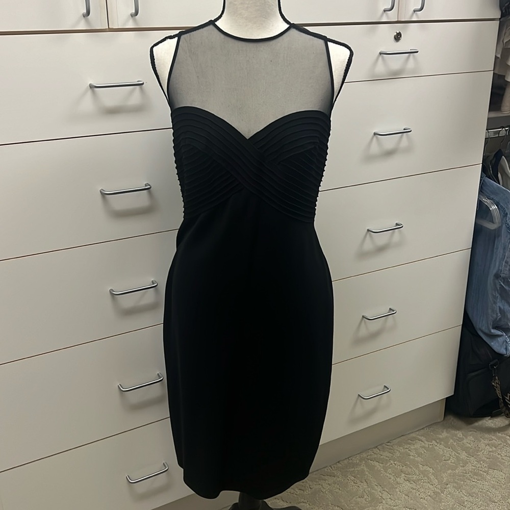 SWEETHEART JERSEY SHEATH WITH ILLUSION NECKLINE - Picture 4 of 7